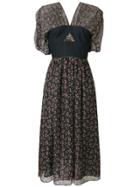 Alexa Chung Bella Floral Print Bodice Dress - Multicolour