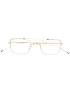 Thom Browne Eyewear Aviator Square-frame Glasses - Metallic
