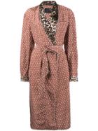 R13 Contrast Print Smoking Robe - Red