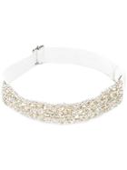 Maison Michel Studded Headband - White