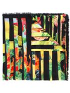 Mary Katrantzou Striped Floral Print Scarf