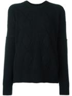 Junya Watanabe Comme Des Garçons Ribbed Diamond Knit Jumper, Women's, Size: Small, Black, Wool
