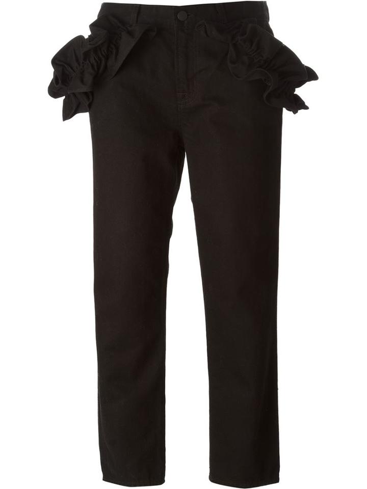 Simone Rocha X J Brand Ruffled Sides Cropped Trousers