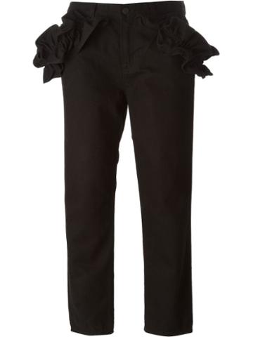 Simone Rocha X J Brand Ruffled Sides Cropped Trousers