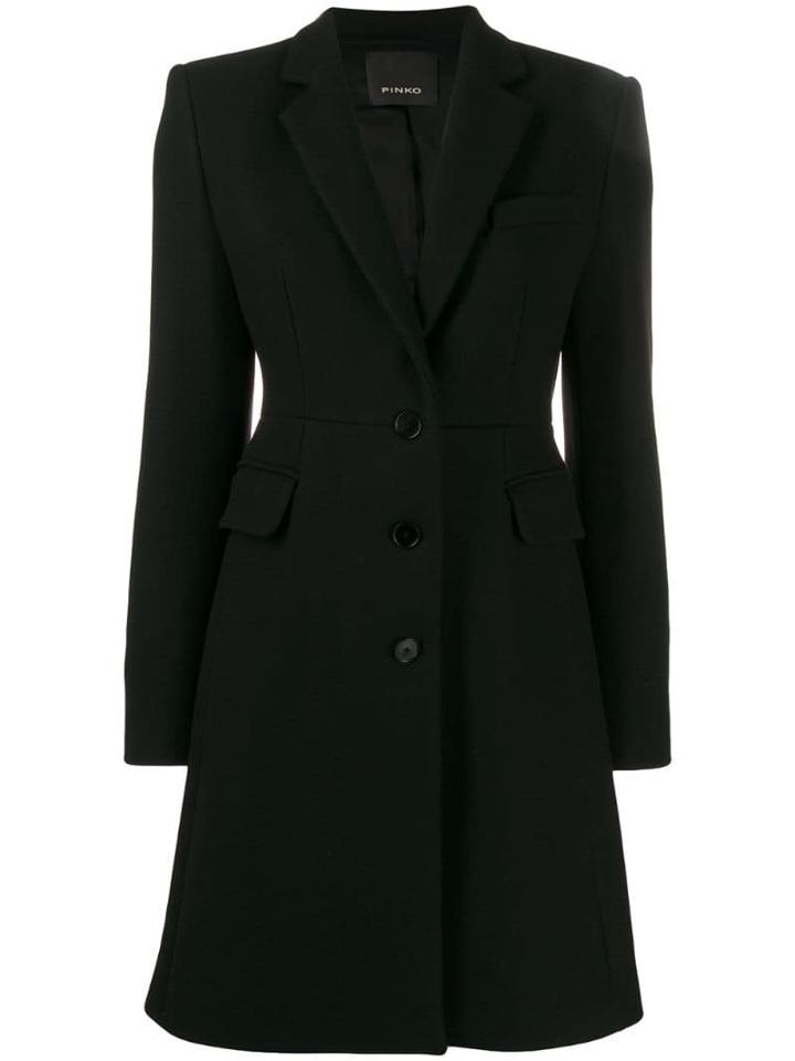 Pinko Slim-fit Tailored Coat - Black