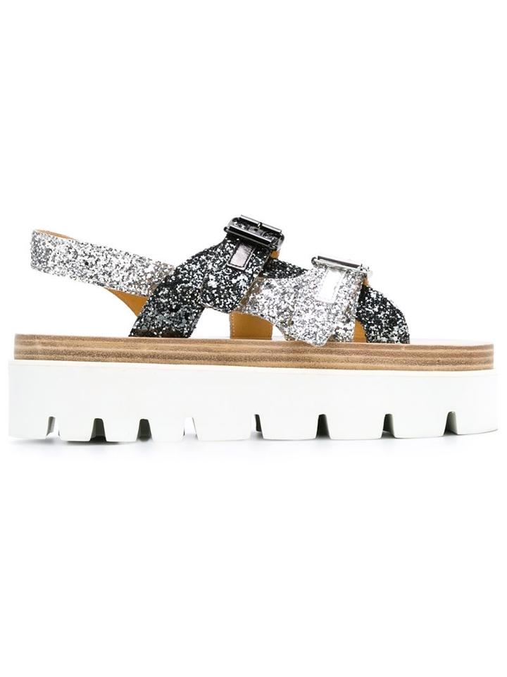 Mm6 Maison Margiela Glitter Strap Platform Sandals
