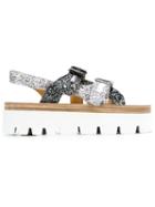 Mm6 Maison Margiela Glitter Strap Platform Sandals