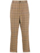 Nanushka Checked Cropped Trousers - Brown