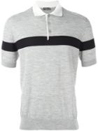 Dior Homme Contrast Stripe Polo Shirt, Men's, Size: Medium, Grey, Virgin Wool