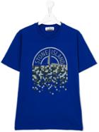 Stone Island Kids Logo Print T-shirt, Boy's, Size: 8 Yrs, Blue