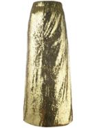 Misbhv Sequin Maxi Skirt, Women's, Size: Large, Grey, Polyester/polyamide/spandex/elastane