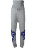 Stella Mccartney - High Waisted Embroidered Trousers - Women - Cotton - 38, Women's, Grey, Cotton