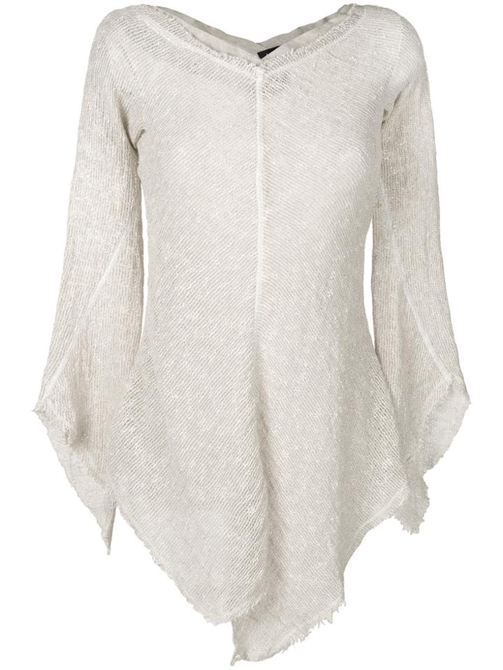 Andrea Ya'aqov Asymmetric Knitted Top - Nude & Neutrals