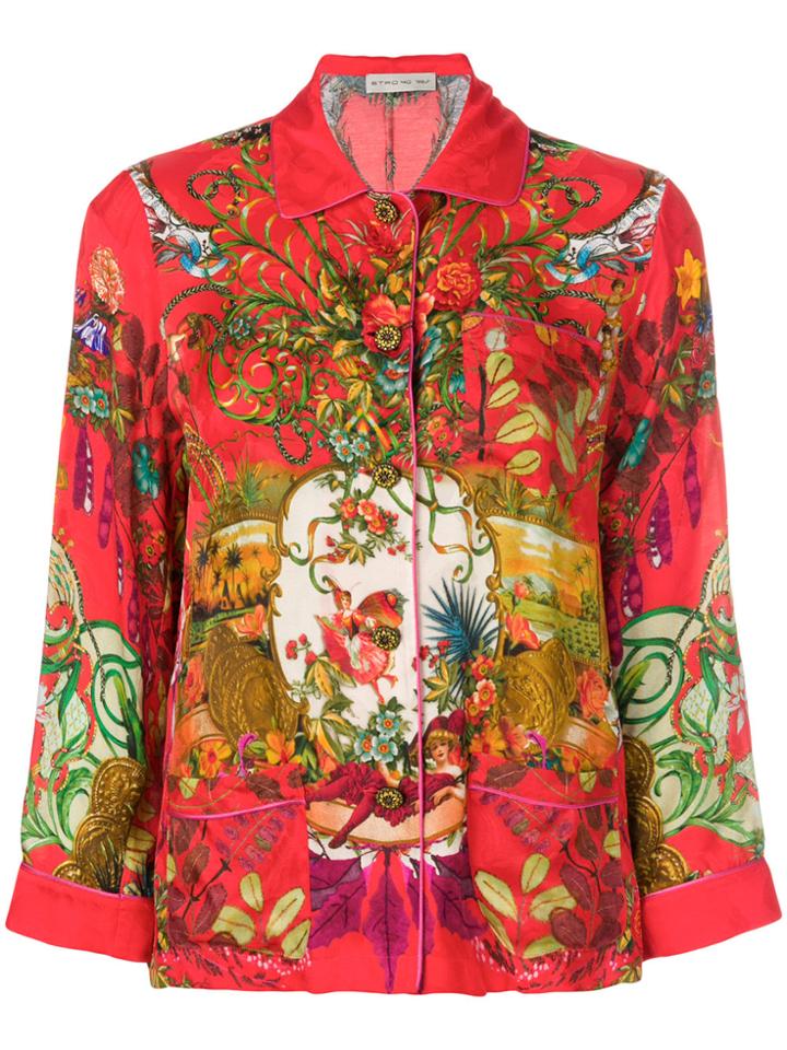 Etro Circus Print Pyjama Shirt - Red