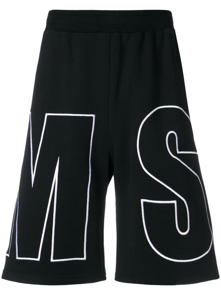 Msgm Branded Shorts - Black