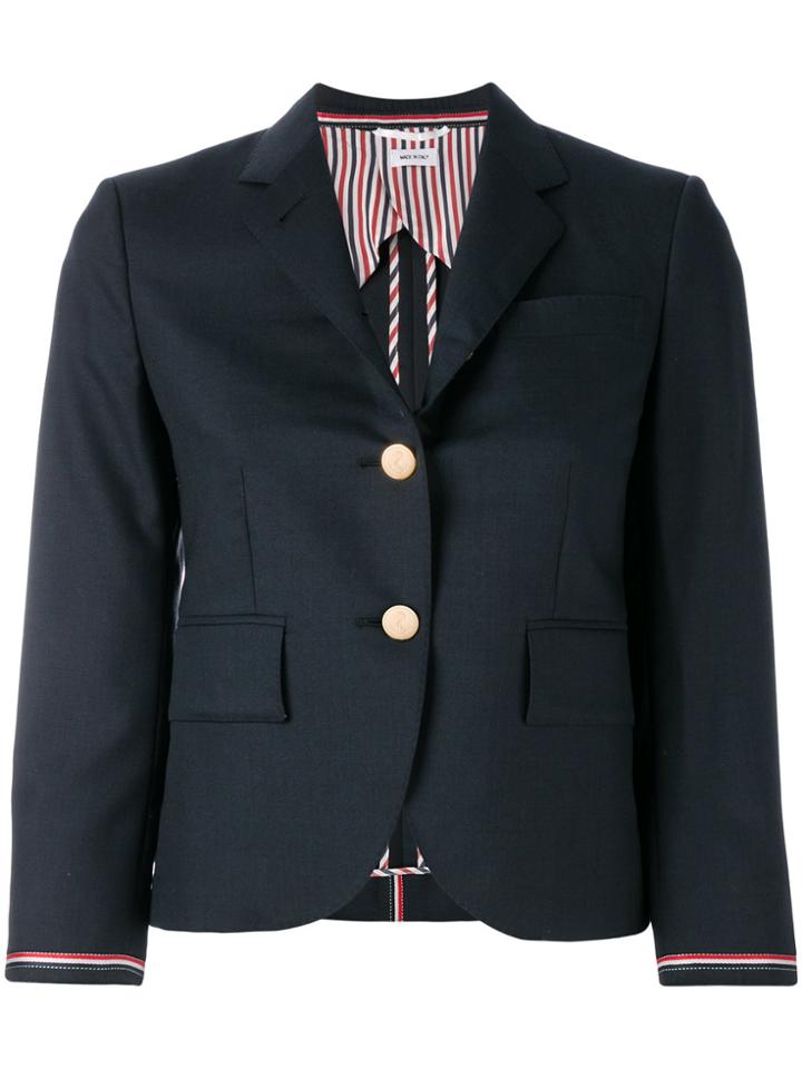 Thom Browne Single Breasted Sport Coat With Selvedge Stripe Insert In