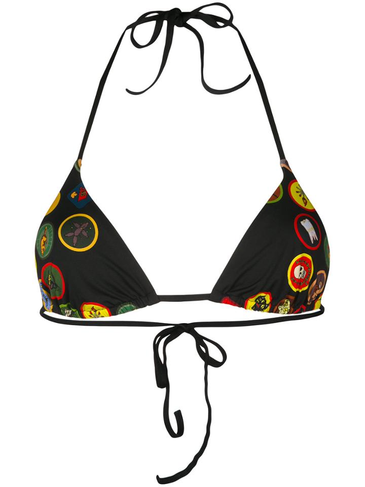 Dsquared2 Patch-work Bikini Top - Black