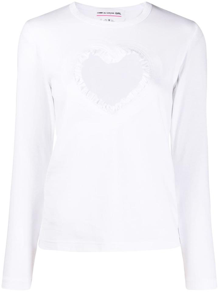Comme Des Garçons Girl Cut-out Heart T-shirt - White