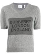 Burberry Cashmere Logo Detail Top - Grey