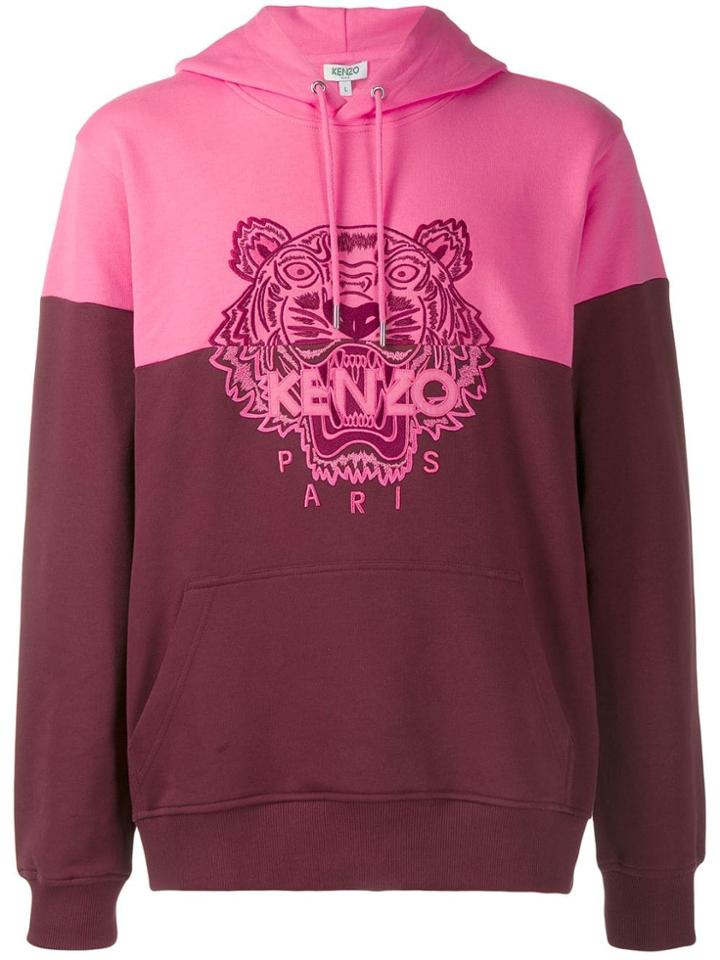 Kenzo Colorblock Tiger Hoodie - Pink