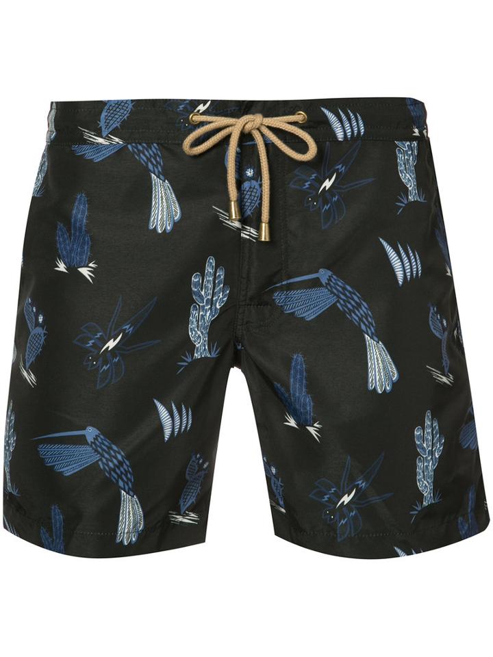 Thorsun - Patterned Swimming Trunks - Men - Polyester - 36, Black, Polyester