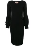 Twin-set Arm Slit Sweater Dress - Black