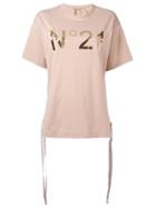 No21 Logo Print T-shirt, Women's, Size: 40, Pink/purple, Cotton