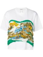 Junya Watanabe Gathered Printed Panel T-shirt - White