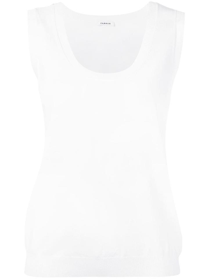 P.a.r.o.s.h. Side Stripe Tank Top - White