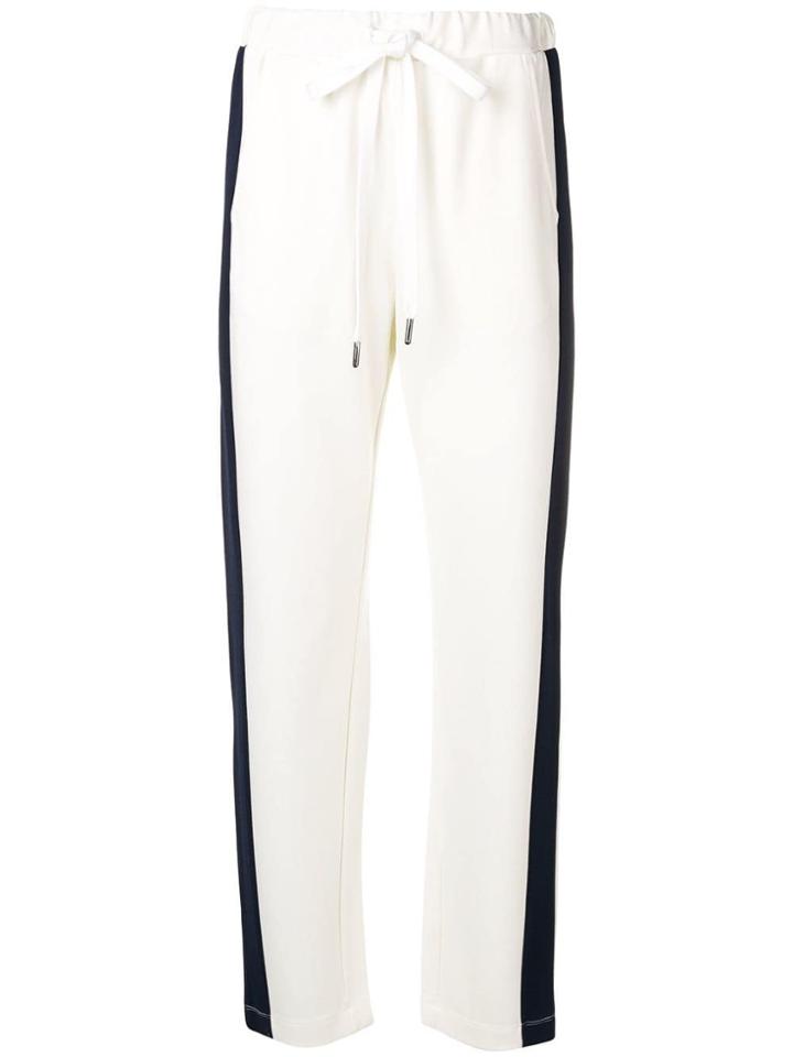 Twin-set Side Stripe Slim Fit Trousers - White