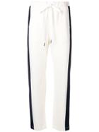 Twin-set Side Stripe Slim Fit Trousers - White