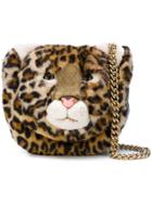 Dolce & Gabbana Leopard Face Crossbody Bag - Brown