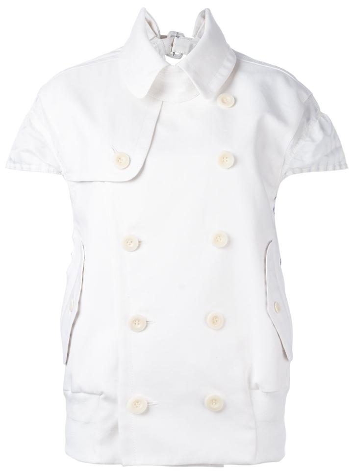 Sacai Cap Sleeved Jacket - White