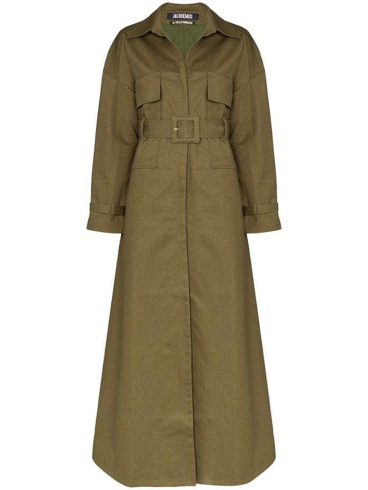 Jacquemus Single-breasted Belted Trench Coat - Green