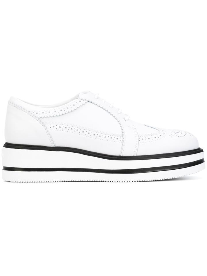 Hogan Punch Holes Platform Sneakers - White
