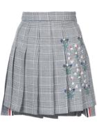 Thom Browne Dropped Back Mini Pleated Skirt With Floral Wallpaper