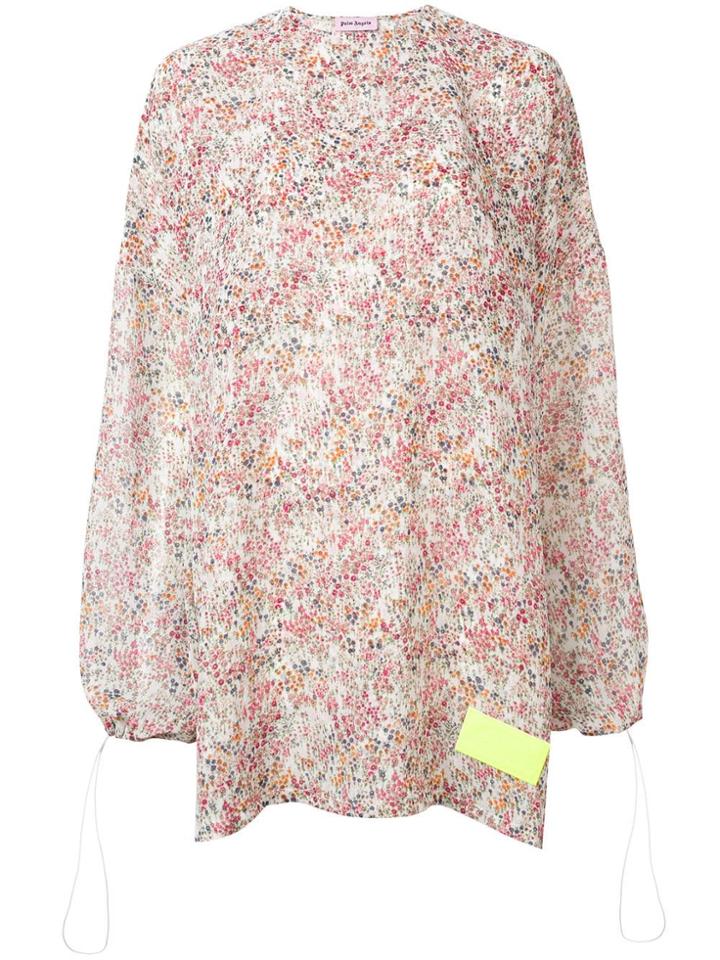 Palm Angels Flower Print Tunic Dress - White