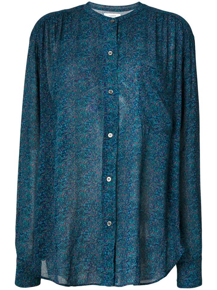 Isabel Marant Étoile - Jaws Printed Chiffon Shirt - Women - Viscose - 34, Blue, Viscose