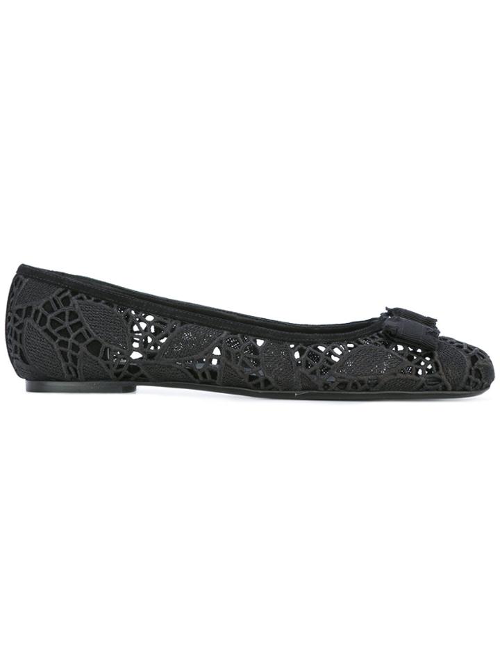 Salvatore Ferragamo Vara Ballerinas - Black