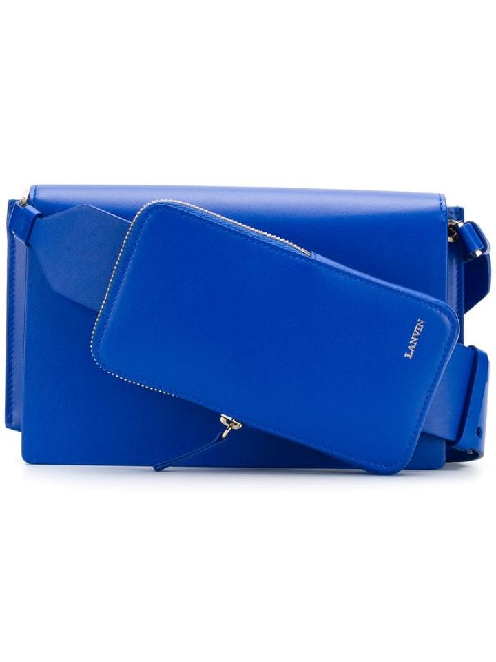 Lanvin Logo Embossed Shoulder Bag - Blue