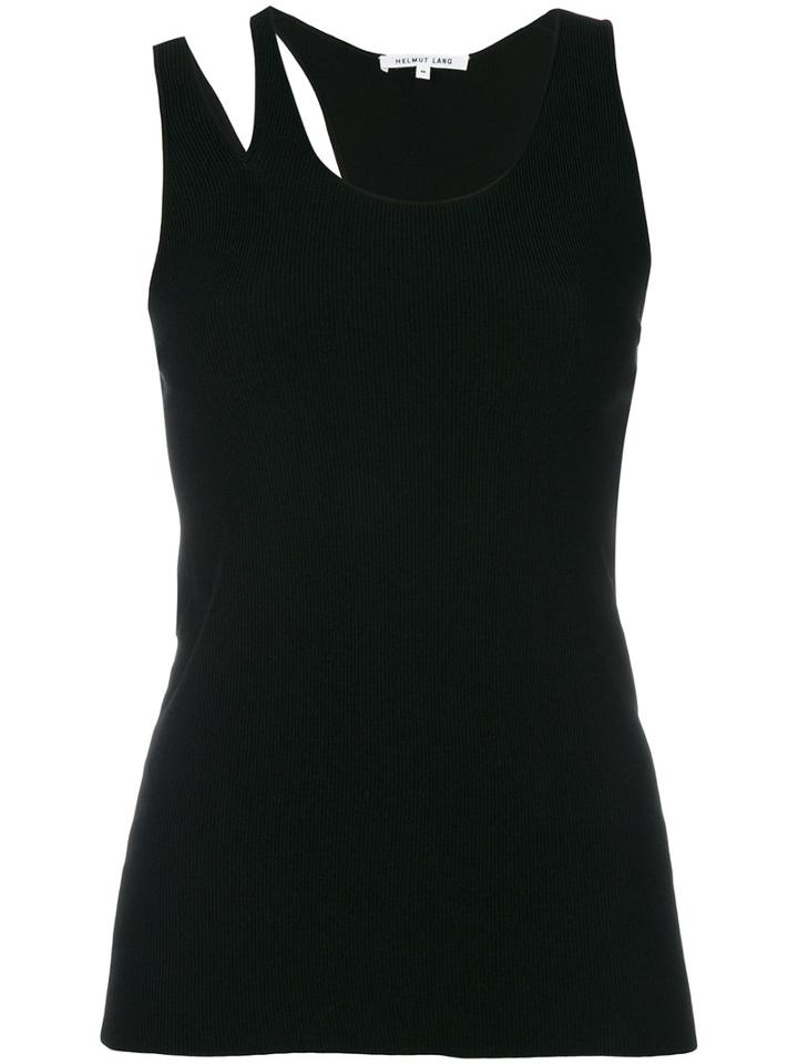 Helmut Lang - Cut Out Strap Vest - Women - Polyester/viscose - M, Black, Polyester/viscose