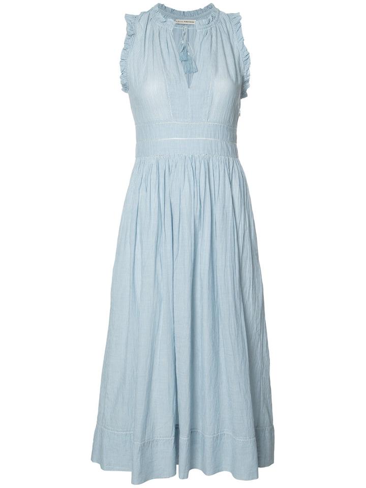 Ulla Johnson - Pleated Shift Dress - Women - Cotton - 6, Blue, Cotton