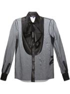 Ralph Lauren Black Sheer Bib Blouse