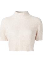 Rachel Comey Ribbed Cropped Top, Women's, Size: Medium, White, Cotton