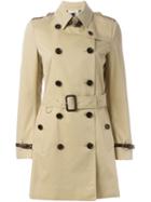 Burberry Belted Trench Coat, Women's, Size: 14, Nude/neutrals, Cotton/acetate/cupro/cotton