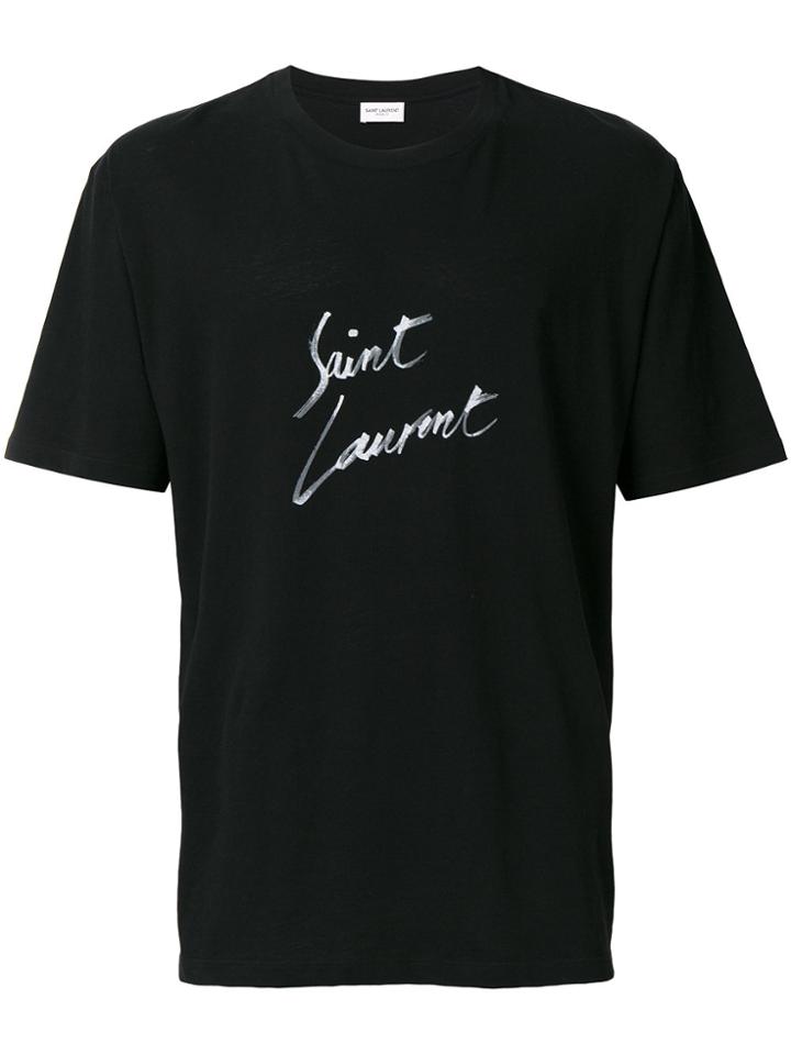 Saint Laurent Oversized Signature T-shirt - Black