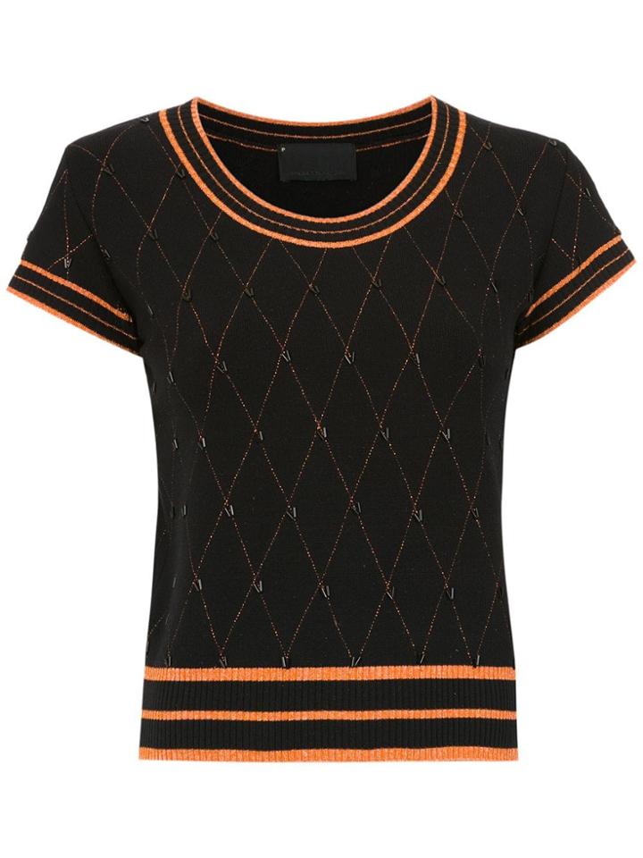 Andrea Bogosian Embroidered Knit Blouse - Black