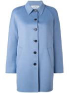 Prada Single Breasted Coat, Women's, Size: 38, Blue, Angora/virgin Wool/cashgora