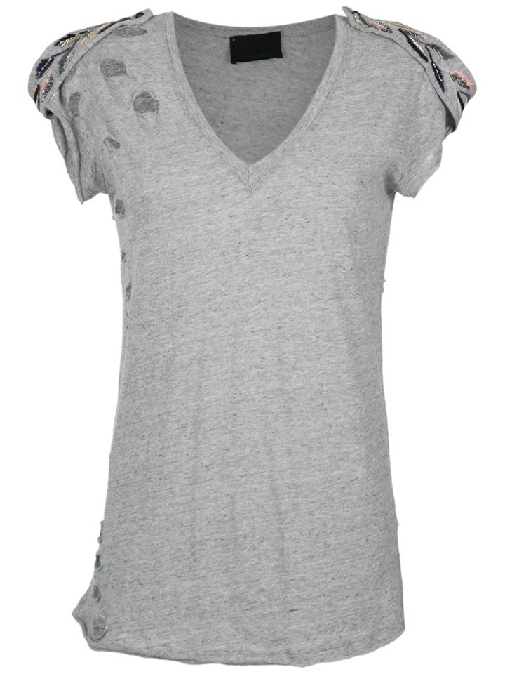 Andrea Bogosian Embroidered Top - Grey