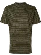 T By Alexander Wang Striped T-shirt, Men's, Size: S, Black, Linen/flax